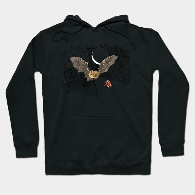 Bat and Moth Doodle Hoodie by mernstw